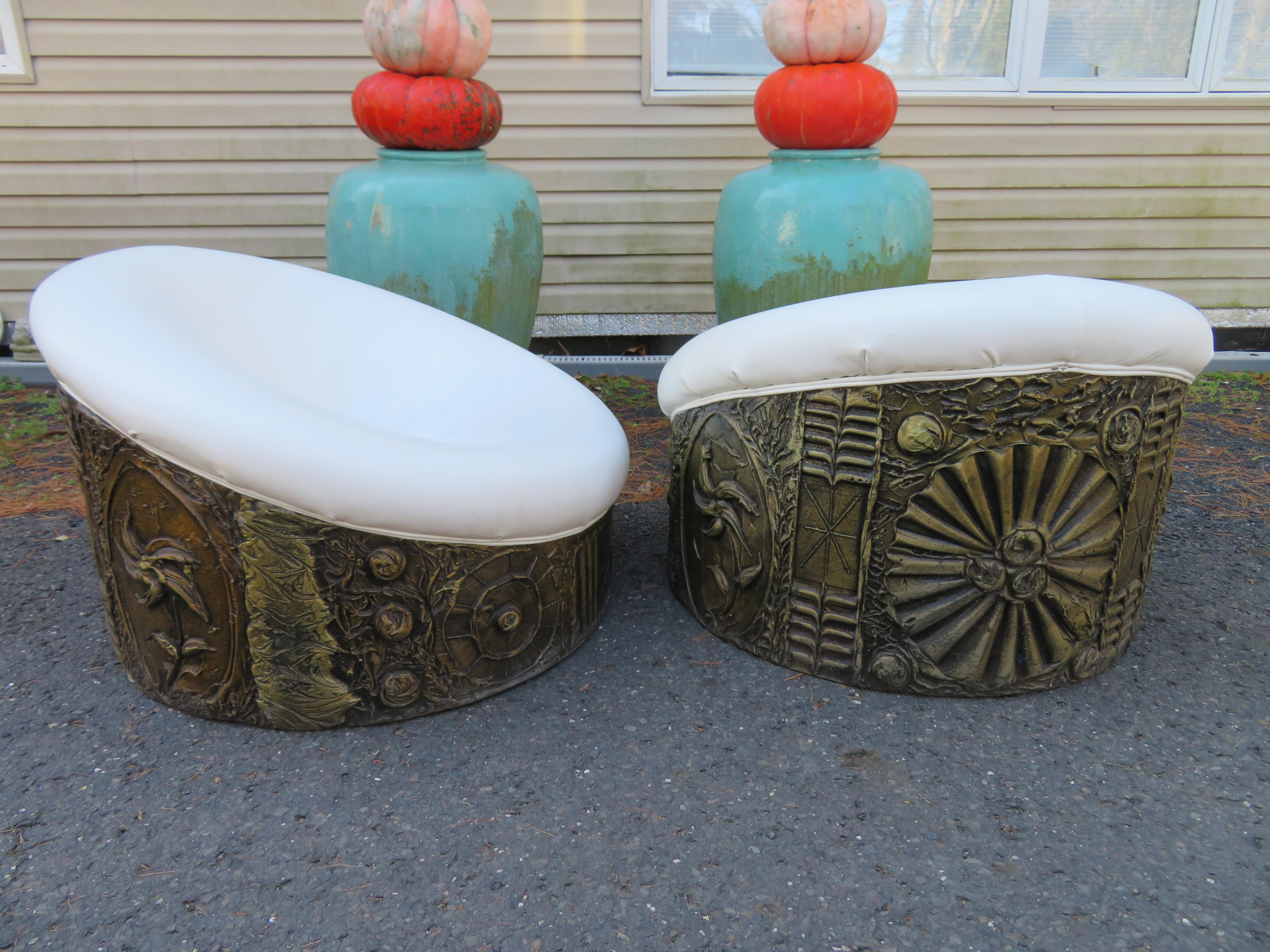 Splendide paire de chaises Pod brutalistes Adrian Pearsall, mi-sicle moderne en vente 6