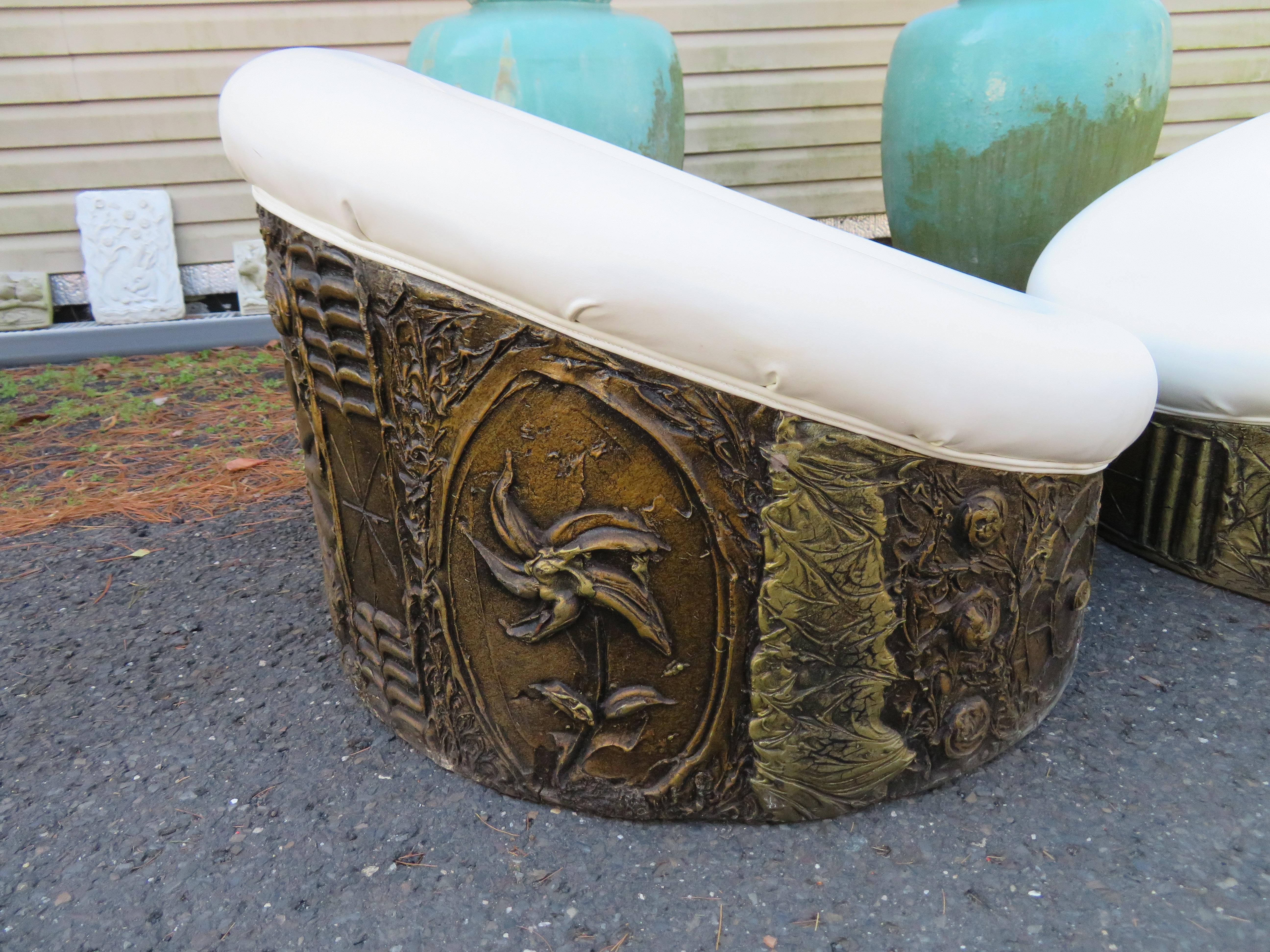 Splendide paire de chaises Pod brutalistes Adrian Pearsall, mi-sicle moderne Bon état - En vente à Pemberton, NJ