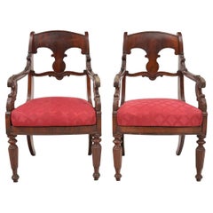Splendid pair of 19th-century Russian Empire armchairs