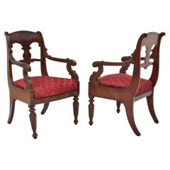 Splendid pair of 19th-century Russian Empire armchairs
