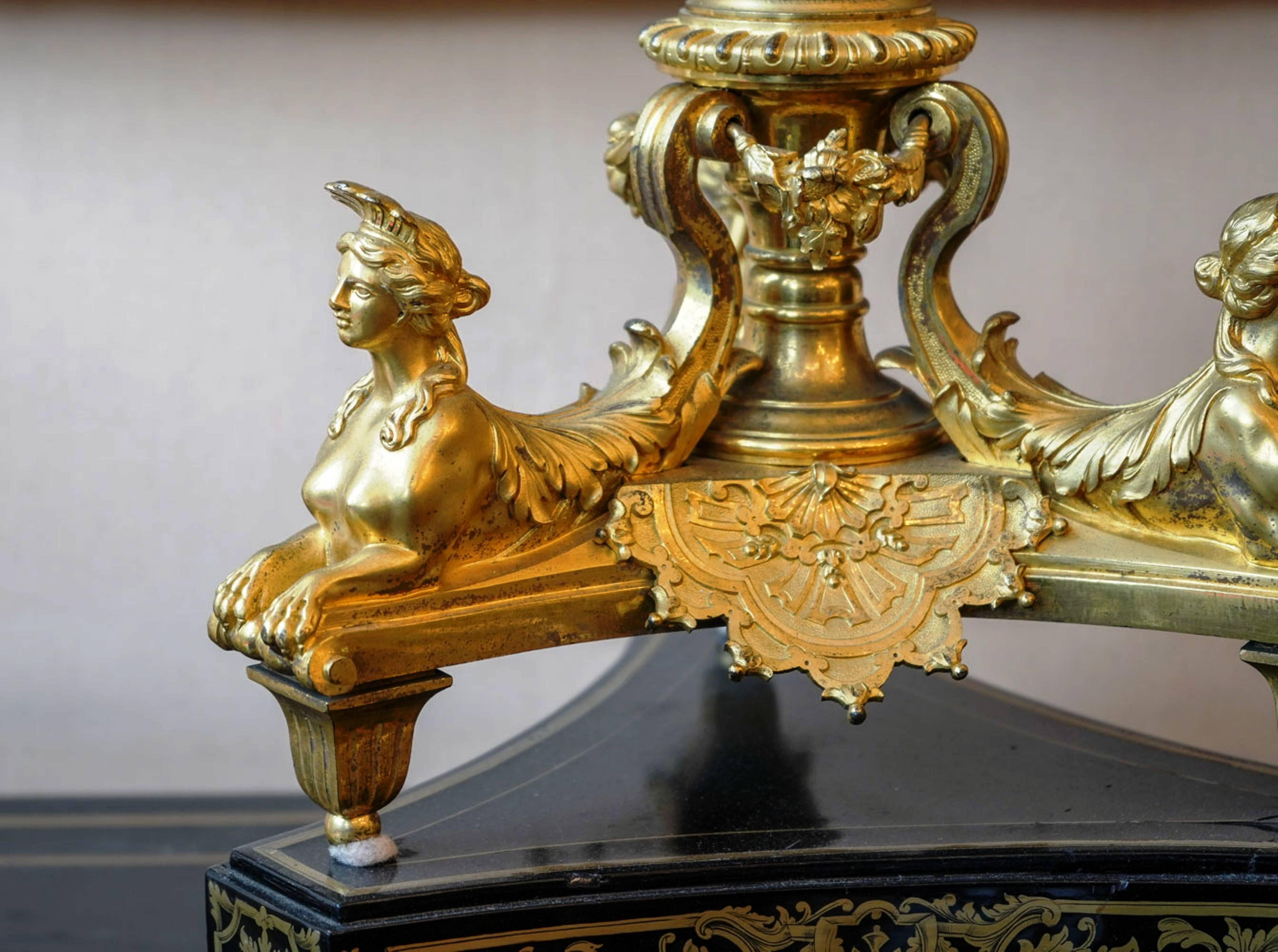 Carved Splendid Pair of Candelabras, Gilt-Bronze, Louis XIV Style, France, circa 1880 For Sale