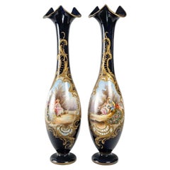 Splendid Pair of Porcelain Vases from Sevres, Signed