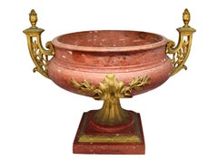 Splendid Red Marble Vase with a Neoclassical Stand 19th Century, Napoleon III