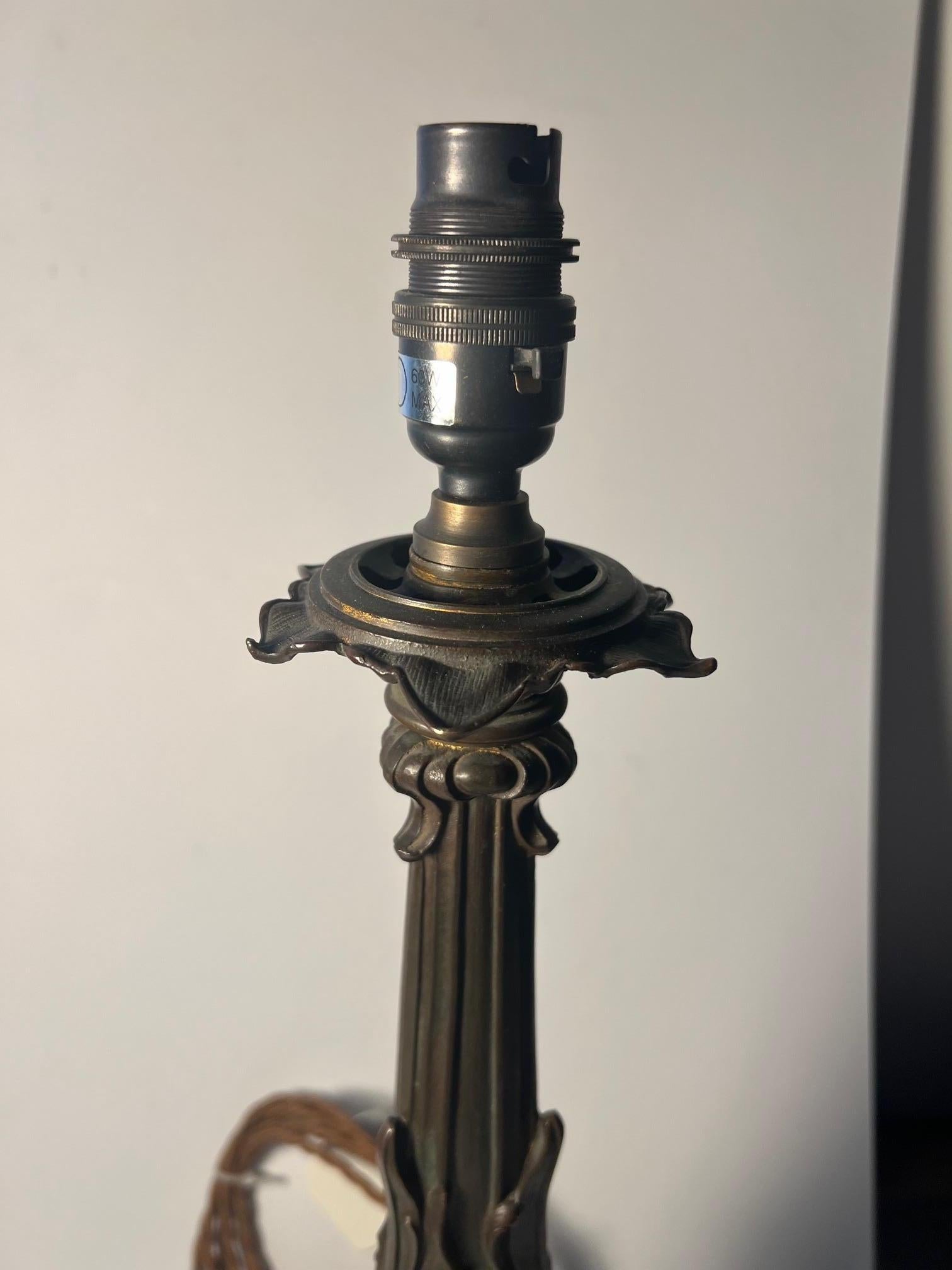 Mid-19th Century Splendid Rococo Bronze Table Lamp For Sale