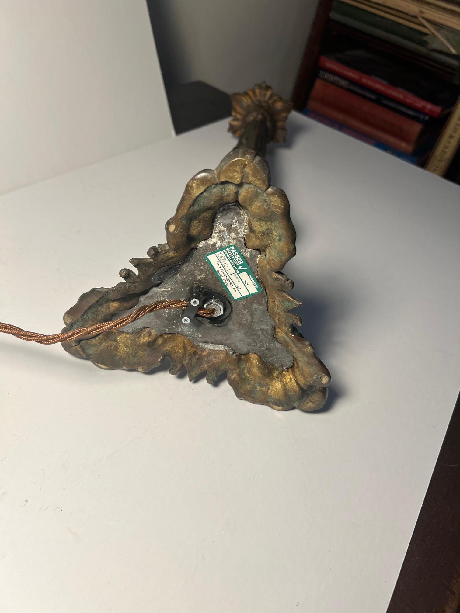 Splendid Rococo Bronze Table Lamp For Sale 3