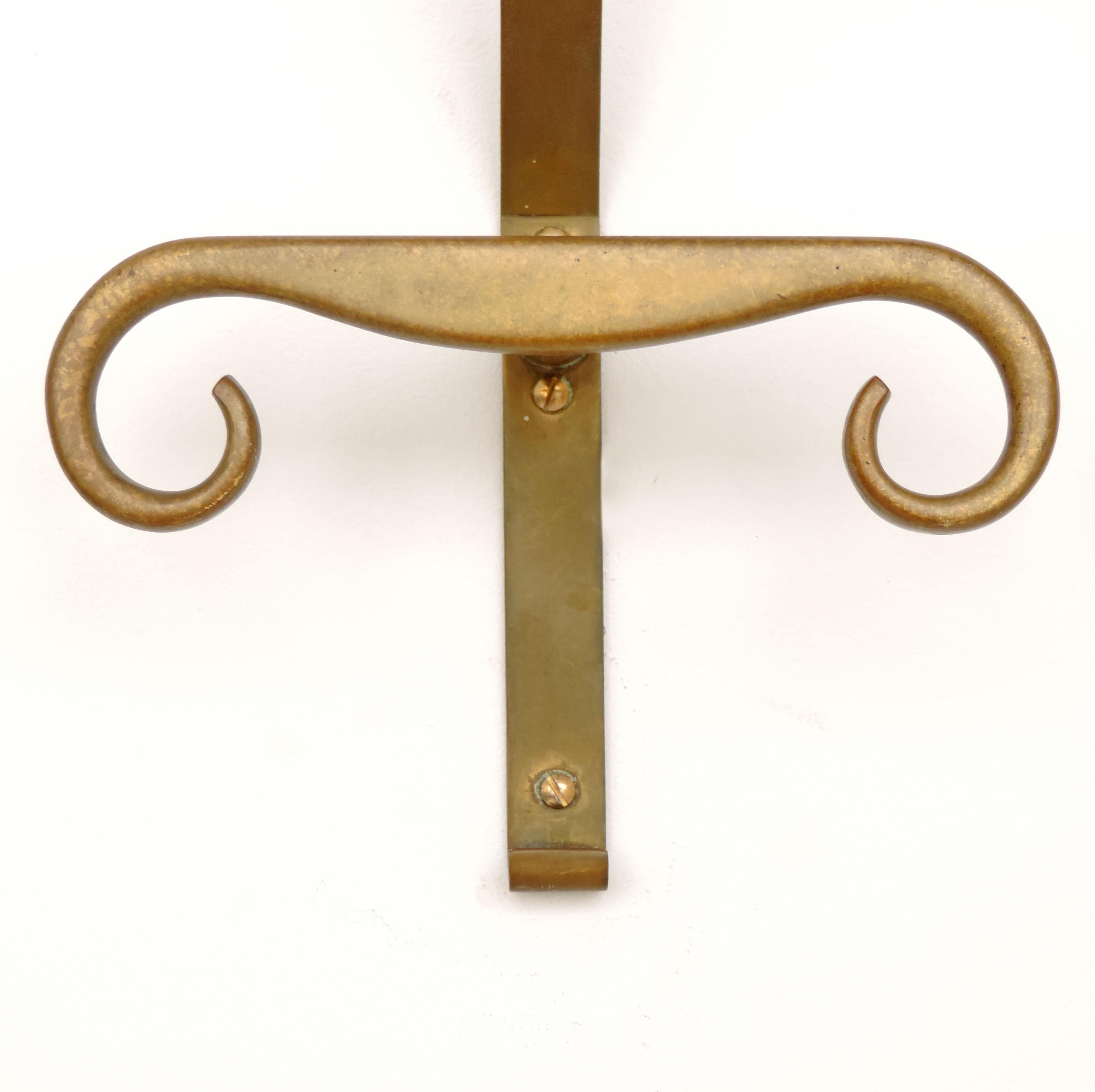 Five Sculptural Italian Brass Coat Hangers, 1940s For Sale 3
