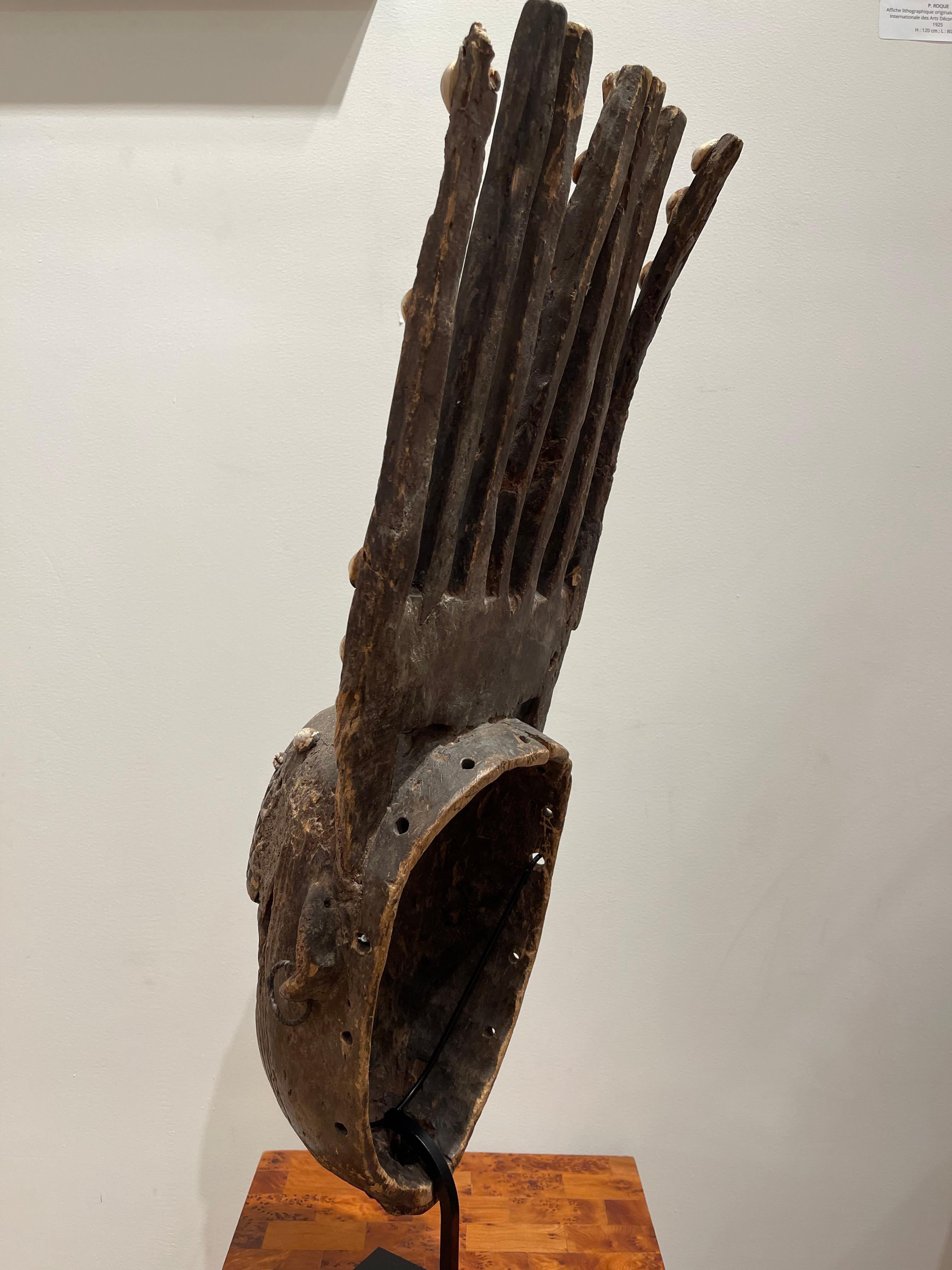 Splendide masque de sept béliers Ntomo, population de Bamana, Mali, 1930-1940 en vente 8