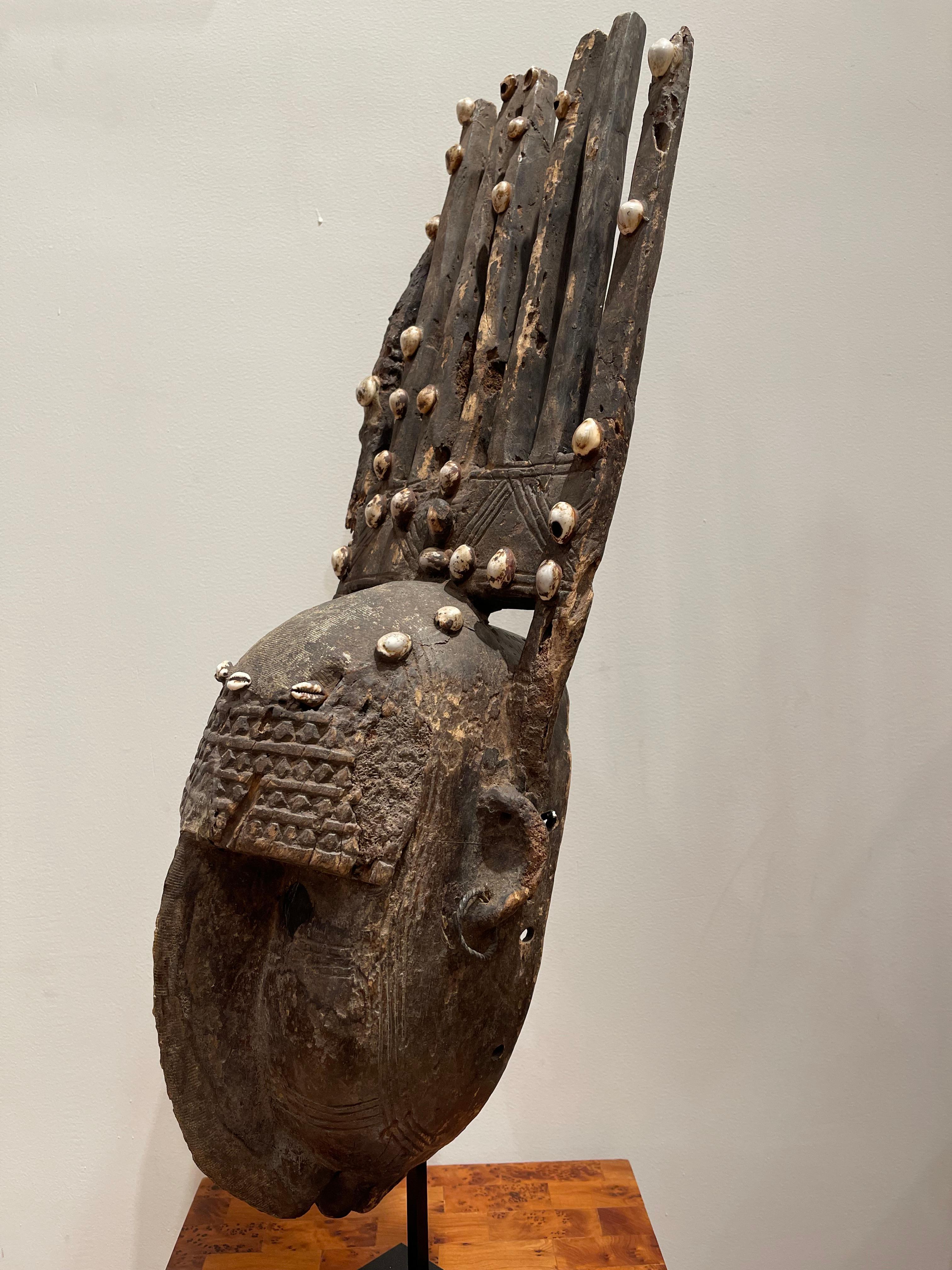 Mid-20th Century Splendid Seven rams  Ntomo Mask, Bamana Population, Mali, 1930-1940 For Sale