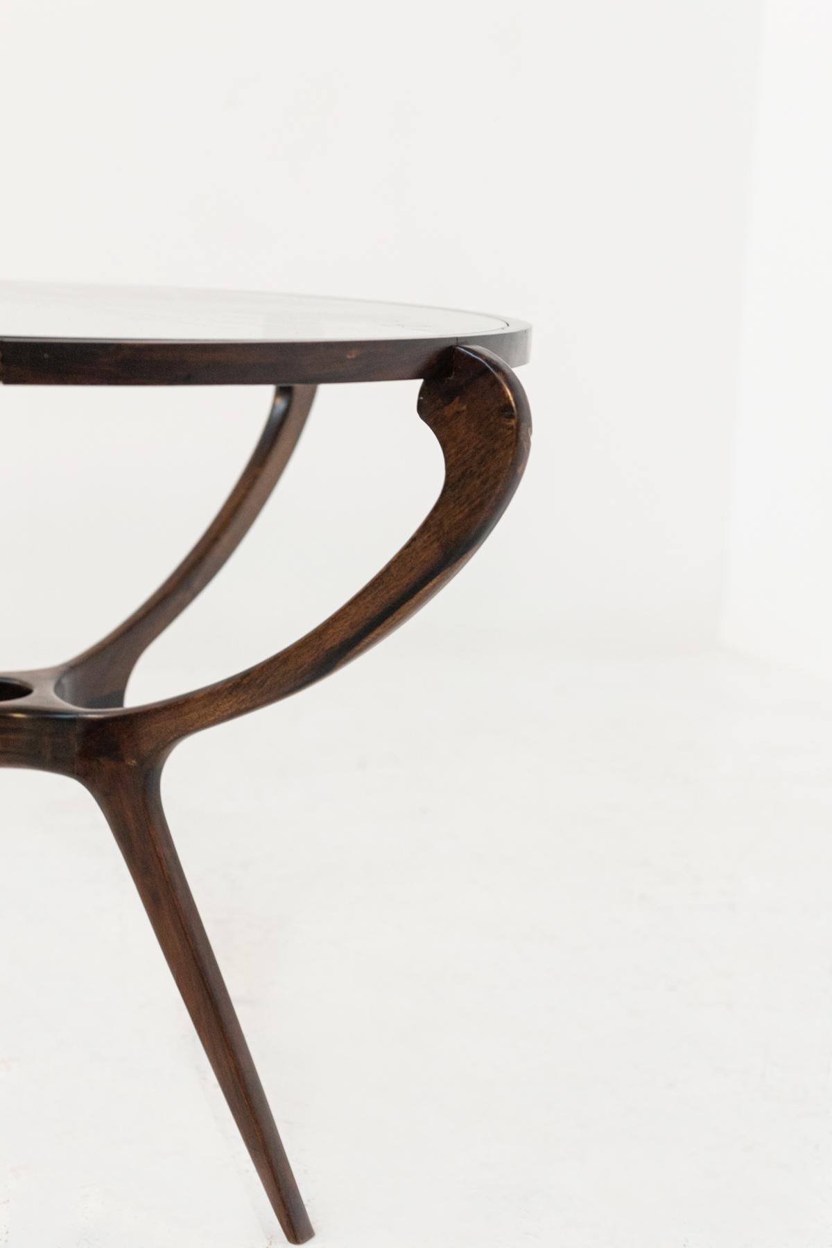 Mid-20th Century Splendid Side Table in Precious Wood by Giuseppe Scapinelli