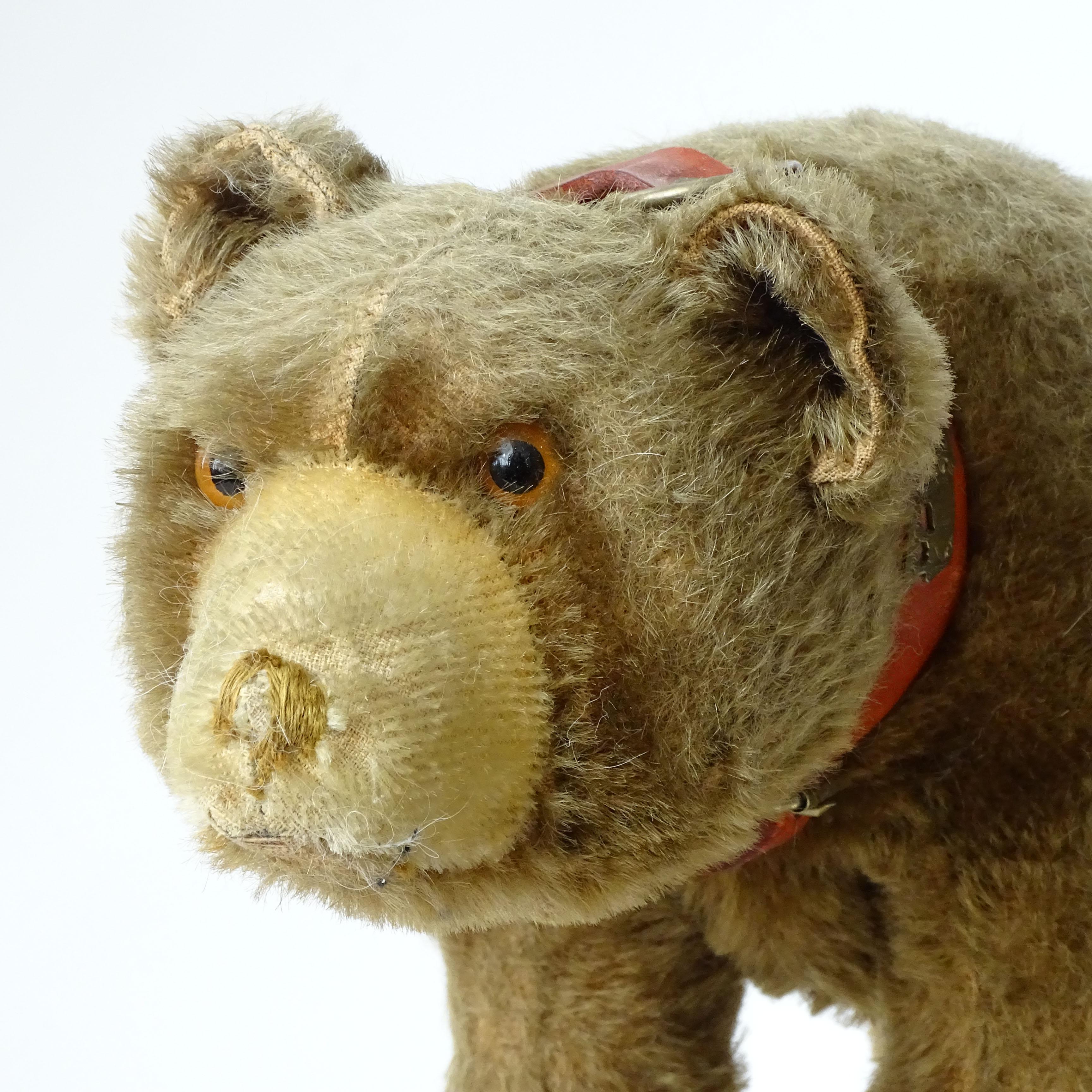 Splendid Steiff Mohair Teddy Bear on Wheels, Germany 1920s In Good Condition For Sale In Milan, IT