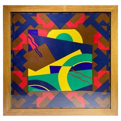 Splendid “TORRENTE” Decorative Framed Silk Scarf from Paris France