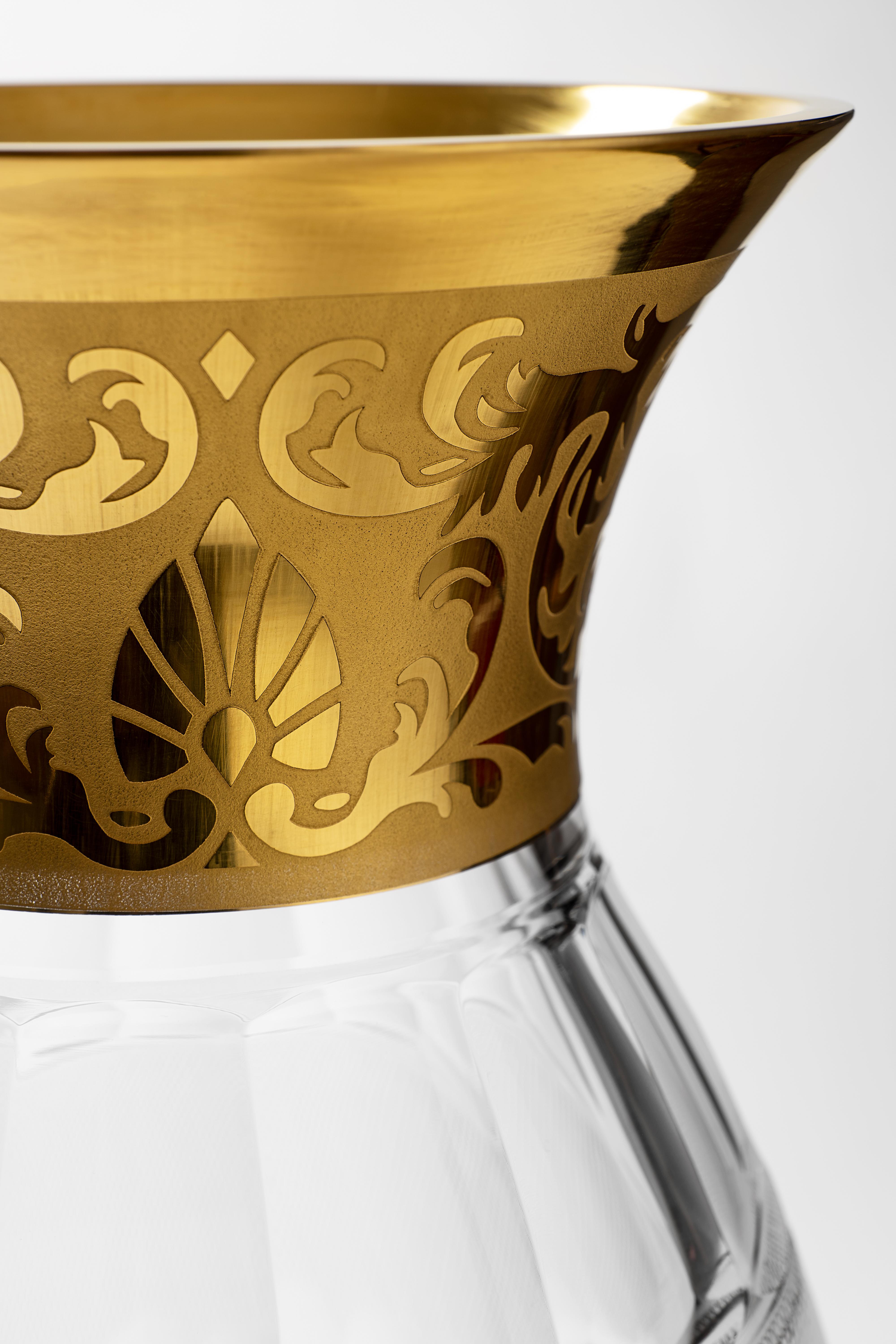 Czech Splendid Vase Decorated with 24-Karat Gold For Sale