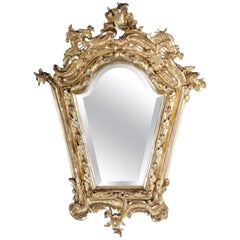 Splendid Wall Mirror Gold Gilded Rococo Napoleon III from 1890