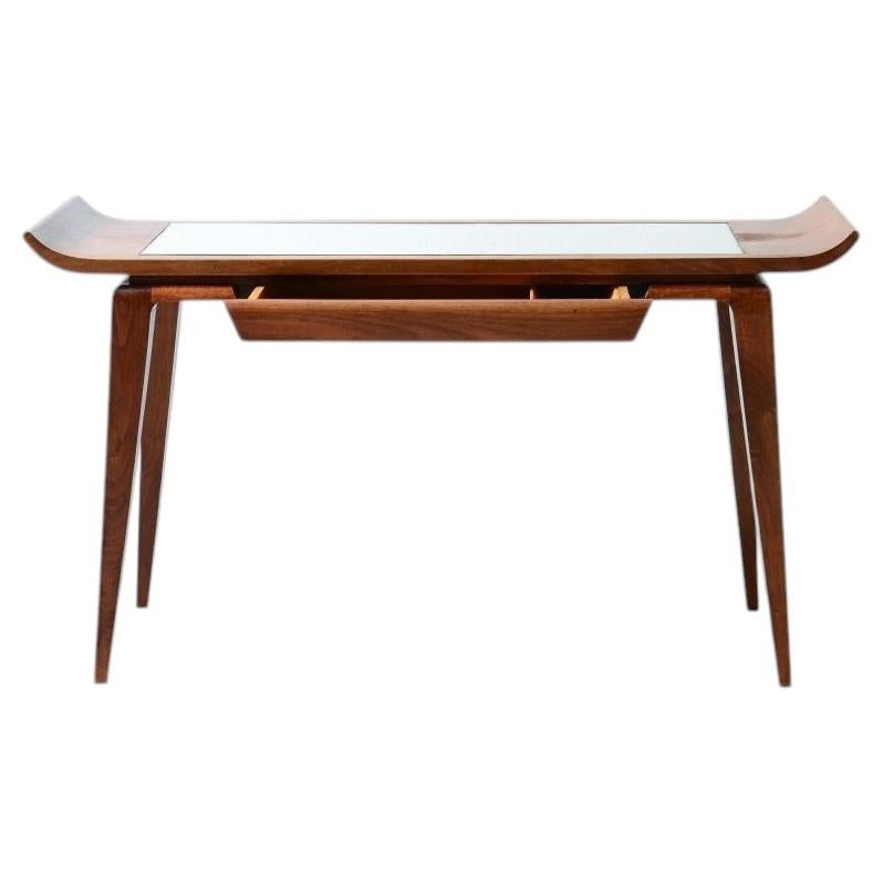 Splendid walnut console by Fontana Arte