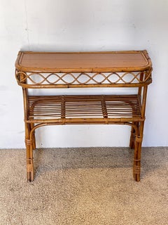 Stunning Italian console table made of bamboo and rattan, "Exotic Living," 1970s