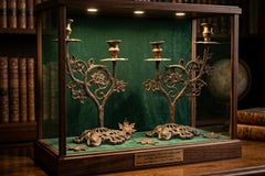 Splendida Coppia di Candelabri Antichi - Stile Liberty / Art Nouveau