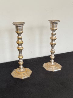 Gorgeous pair of brass candelabra, 1970s