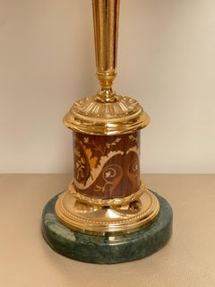 Gorgeous brass and marble table lamp , Italian, 1970s