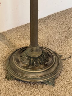 Gorgeous brass and opaline glass floor lamp, "Charme d'Antan," 1970s