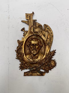 Magnifique plaque décorative en bronze représentant « Giuseppe Verdi », années 70