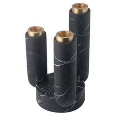 Splendido Black Marquinia Marble Candle Holder