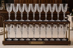 Splendido Set di 20 Calici in Cristallo Tagliato a Mano (1985)