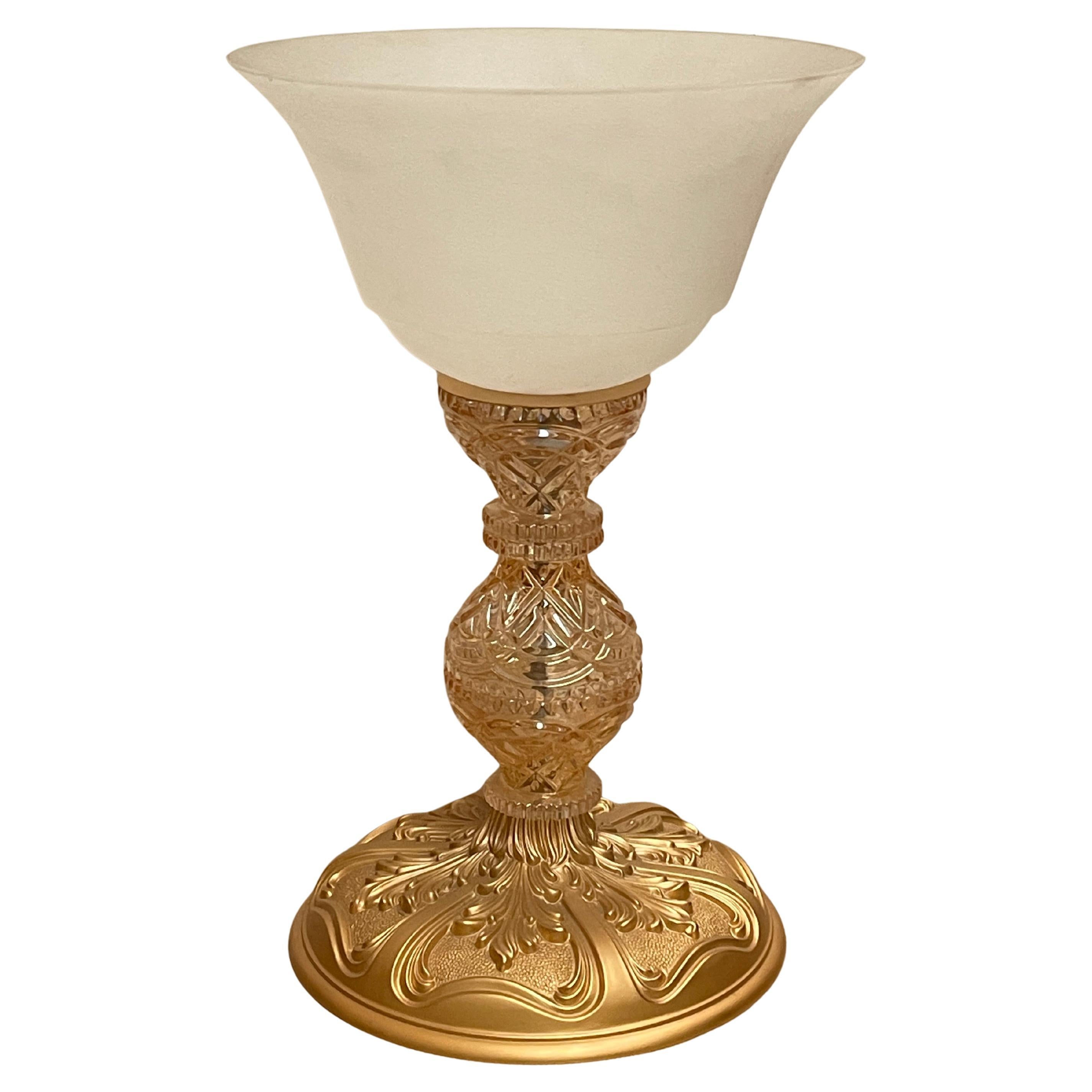 Splendido vaso in bronzo e vetro, decorativo in stile classico, anni '70 in vendita
