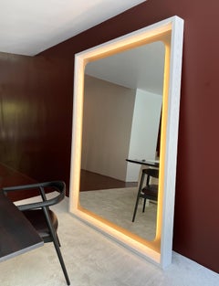 Specchio da terra Splendo White Sandblasted Larch Frame And Gold Leaf di Casa Casati