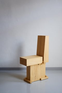 Chaise sculpturale japonaise minimaliste Abachi Wood Splint Stool de Sho Ota