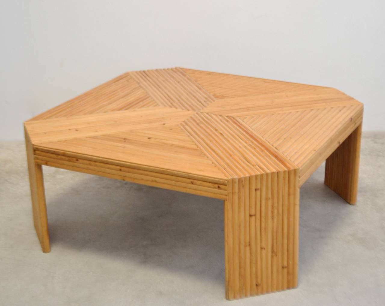 American Split Bamboo Coffee Table For Sale