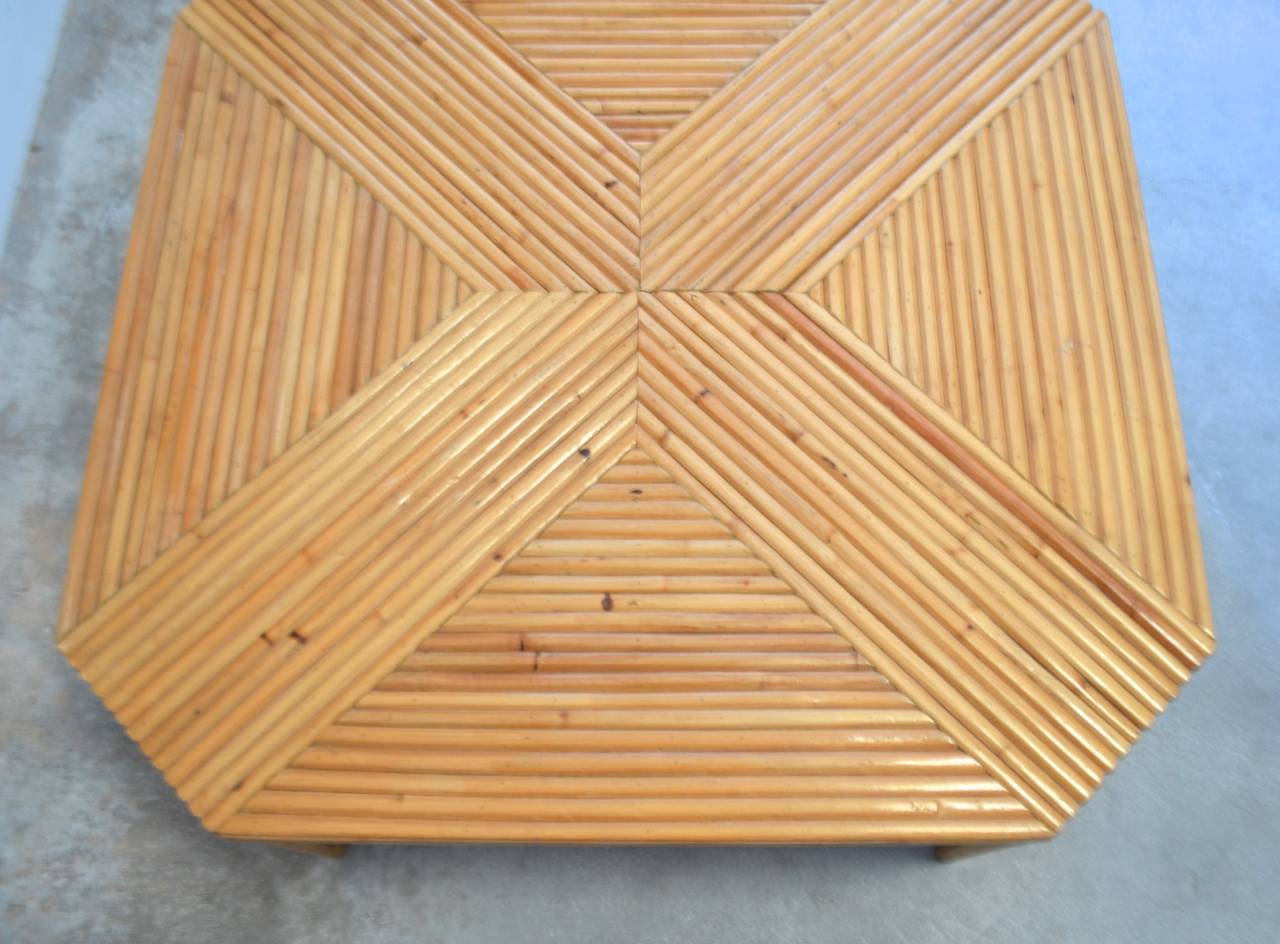 Mid-20th Century Split Bamboo Coffee Table For Sale