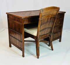 Split Bamboo Desk & Matching Chair