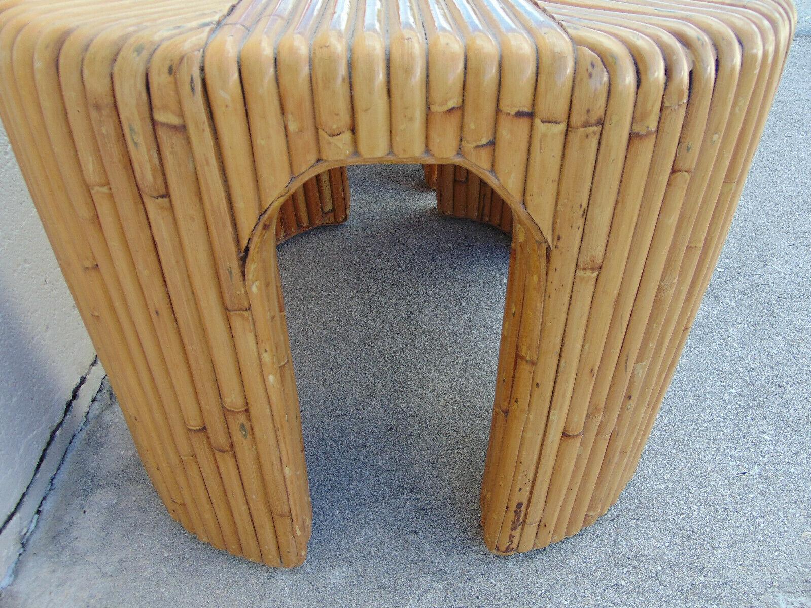 Split Bamboo End Tables with Waterfall Corners, a Pair For Sale 3