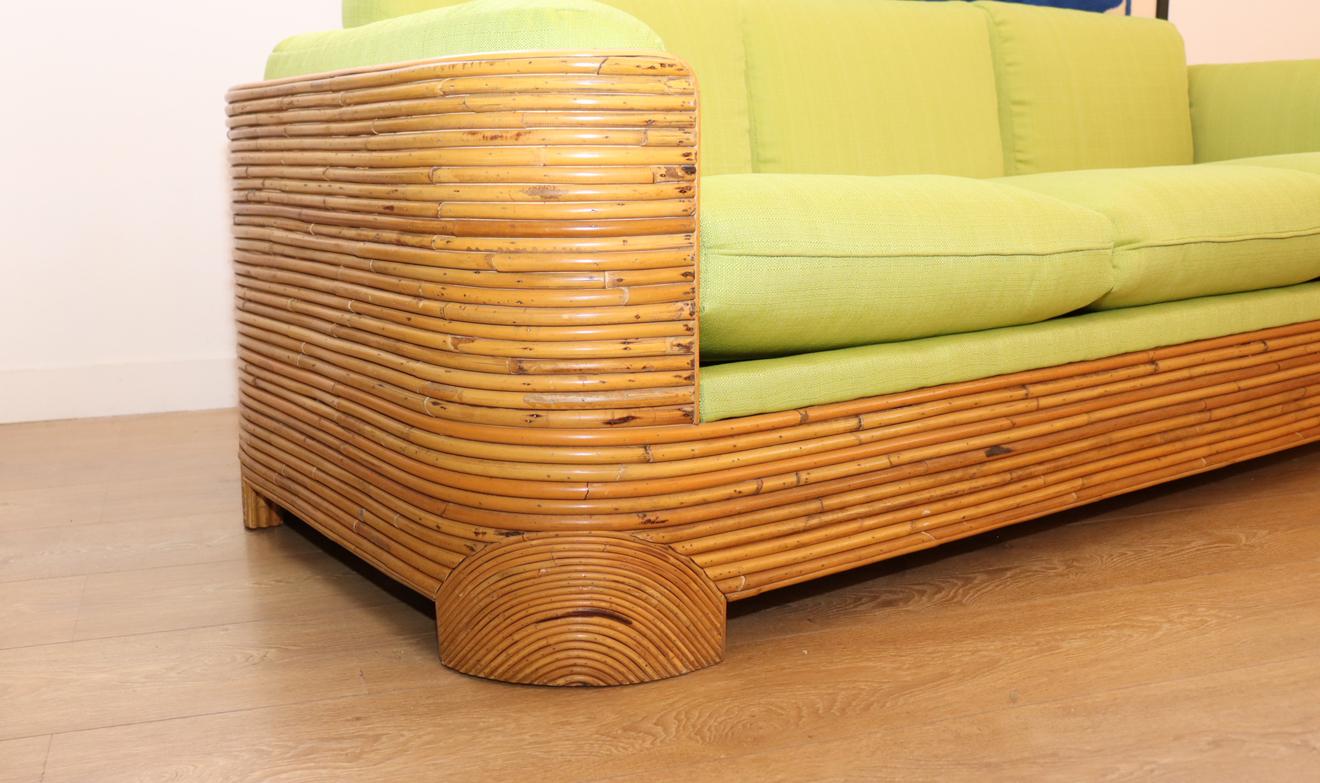 Organic Modern Split Bamboo Sofa, 1970's