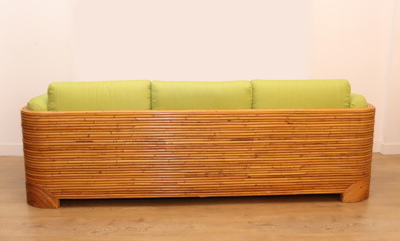 Split Bamboo Sofa, 1970's 1