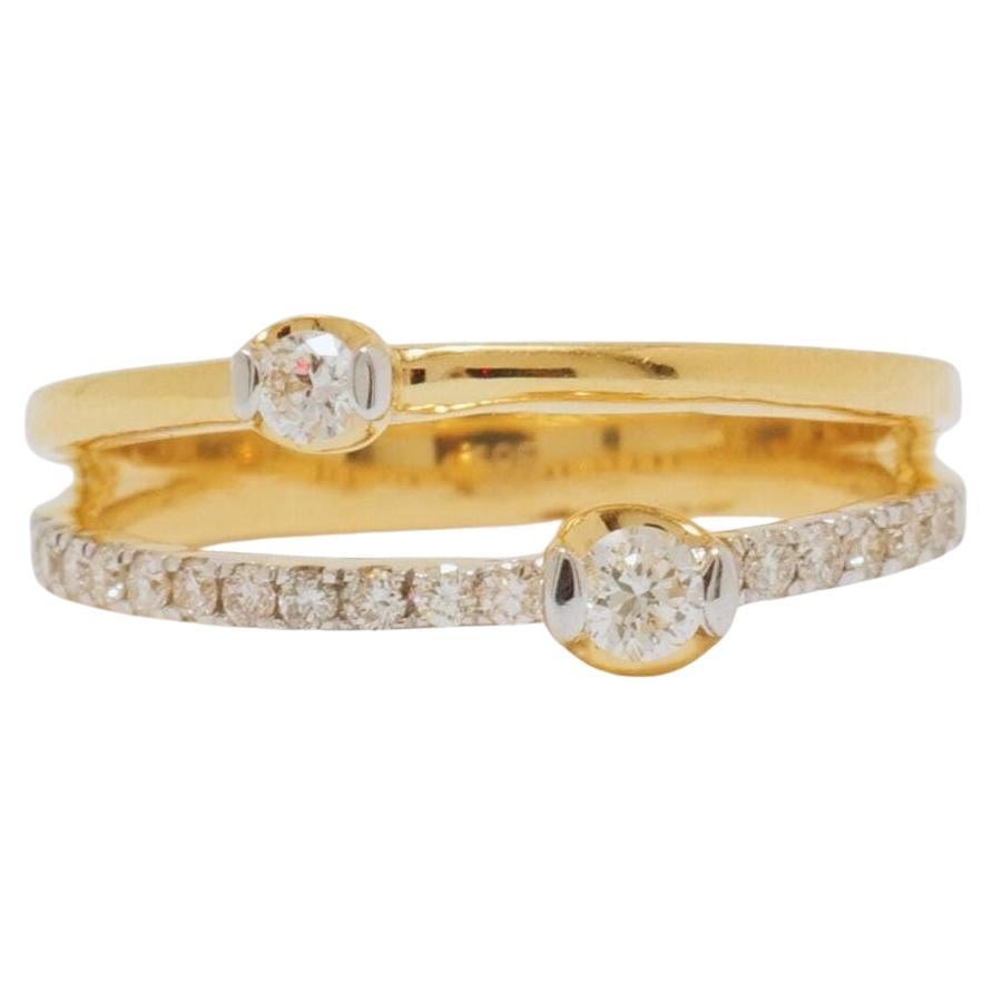 Split Band Natural Diamond Engagement Ring in 14K Solid Gold (Certified)