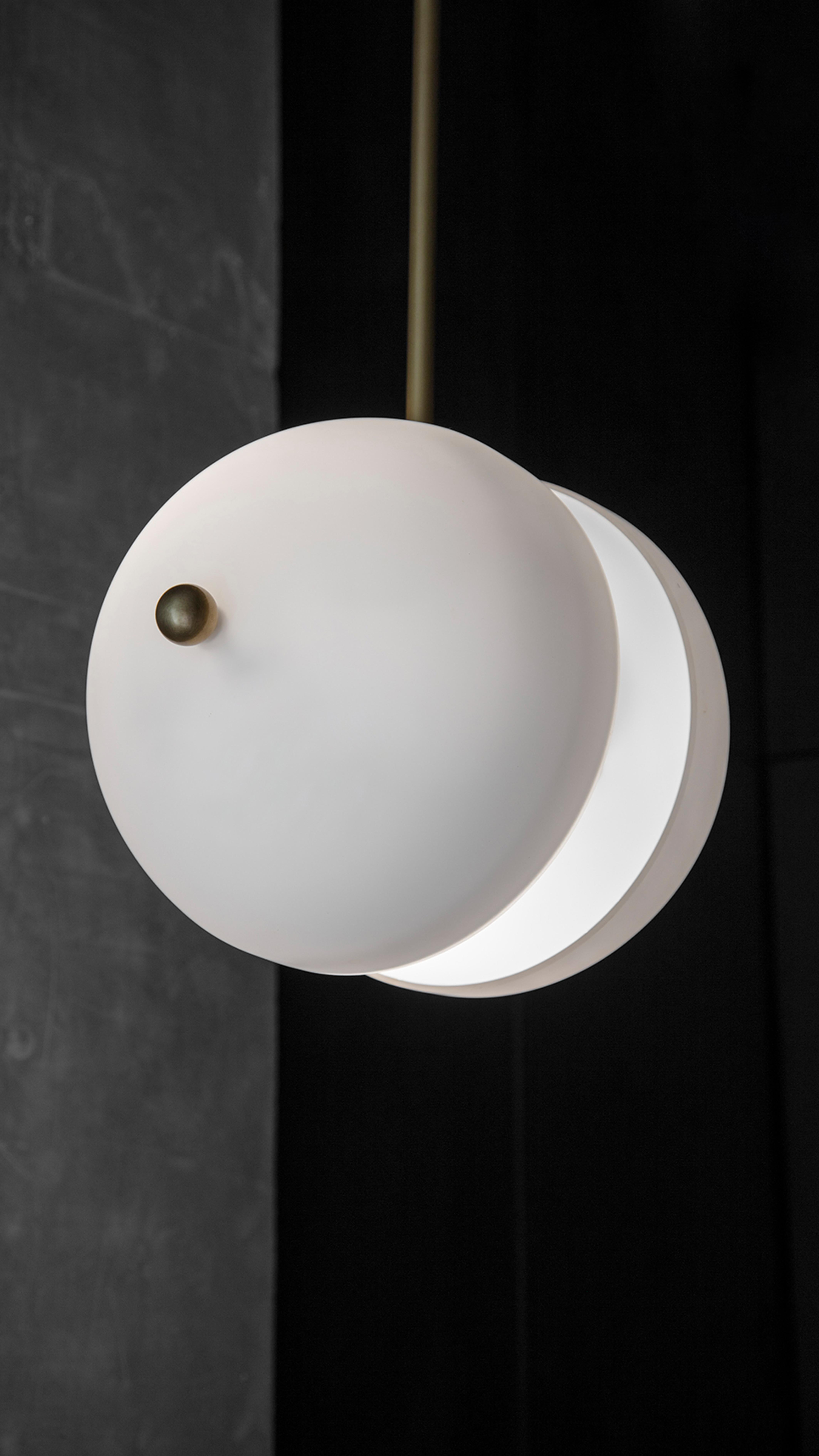 Contemporary Split Circle Pendant Lamp by Square in Circle For Sale