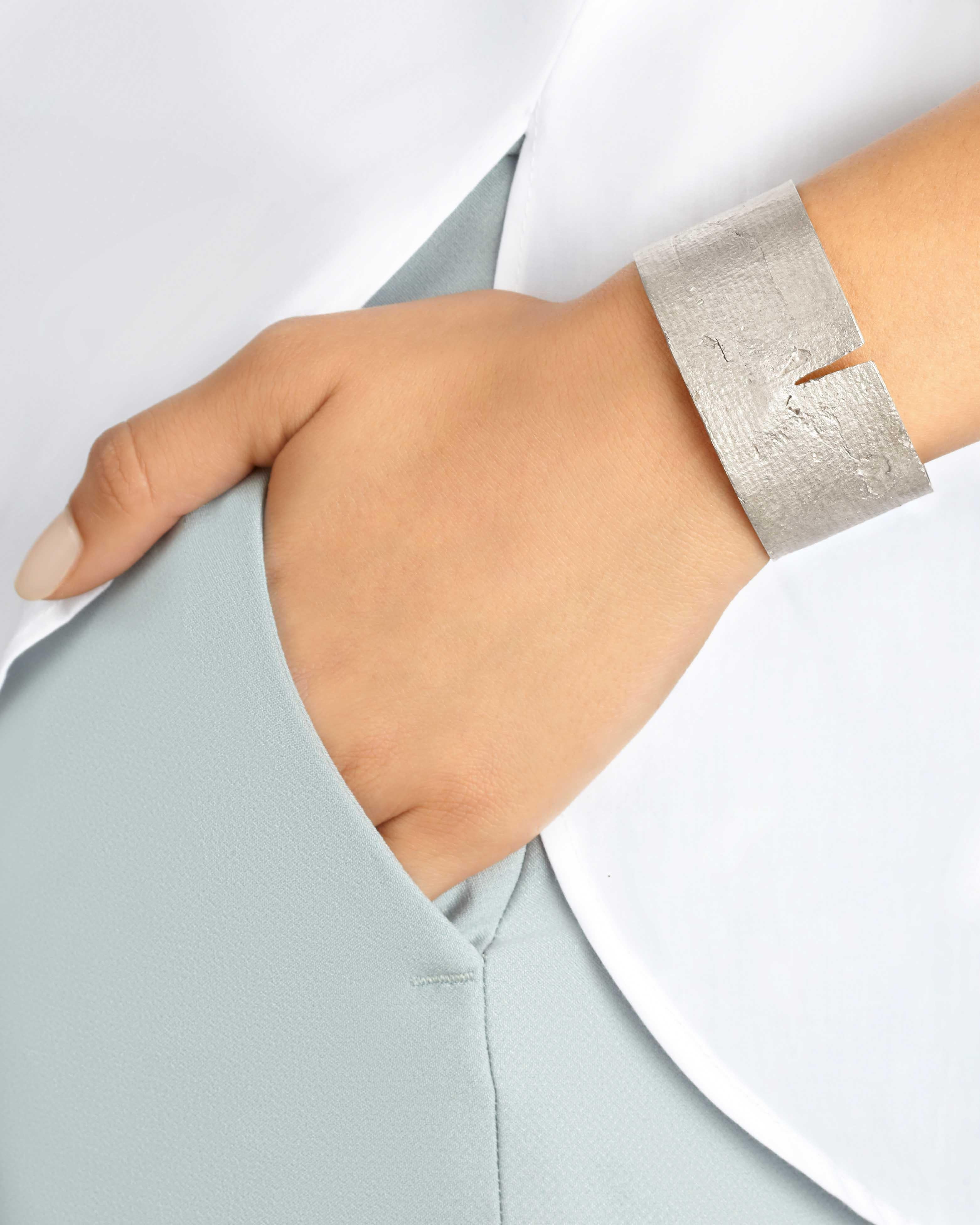 Women's or Men's Split Cuff Bracelet in Silver by Allison Bryan