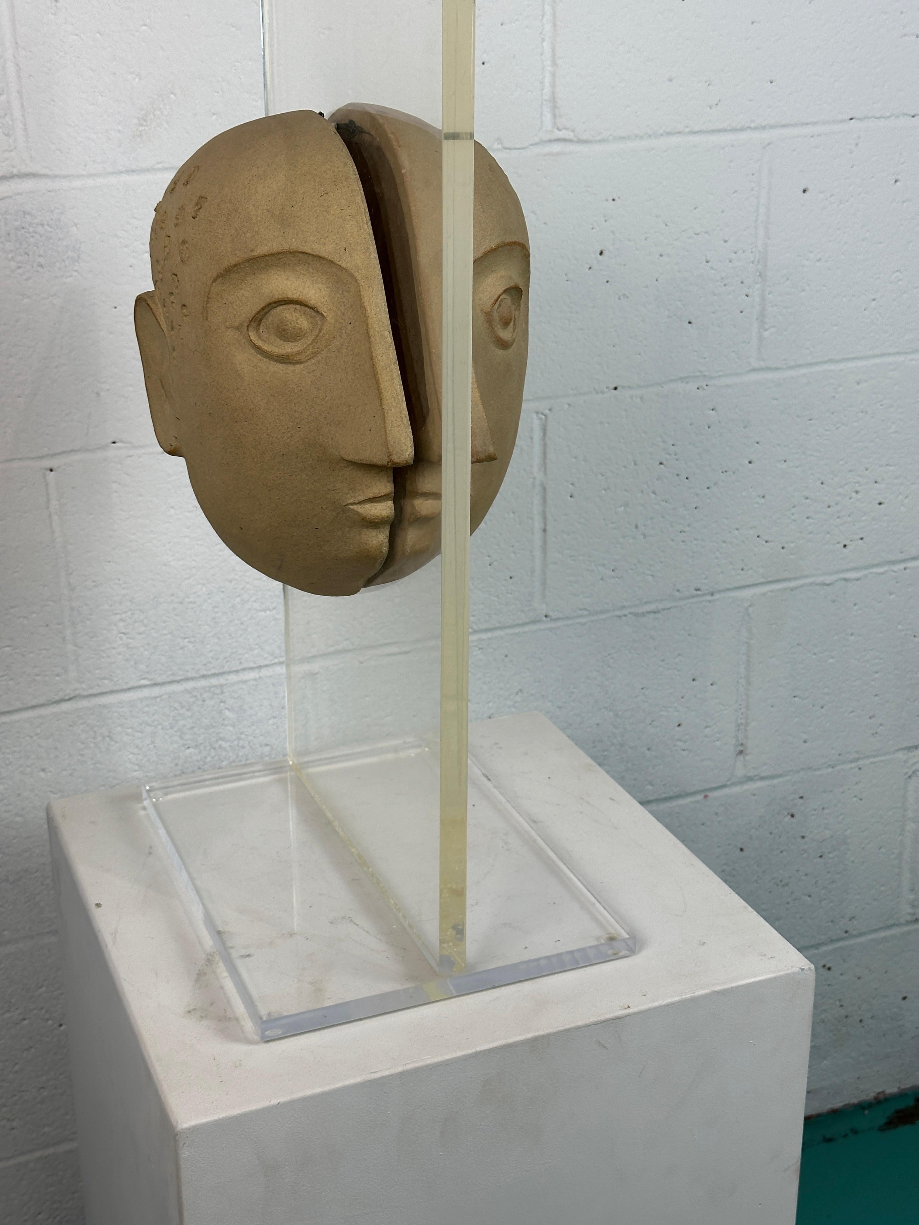 20th Century Split-Head with Numbers by David Gil for Bennington Potters