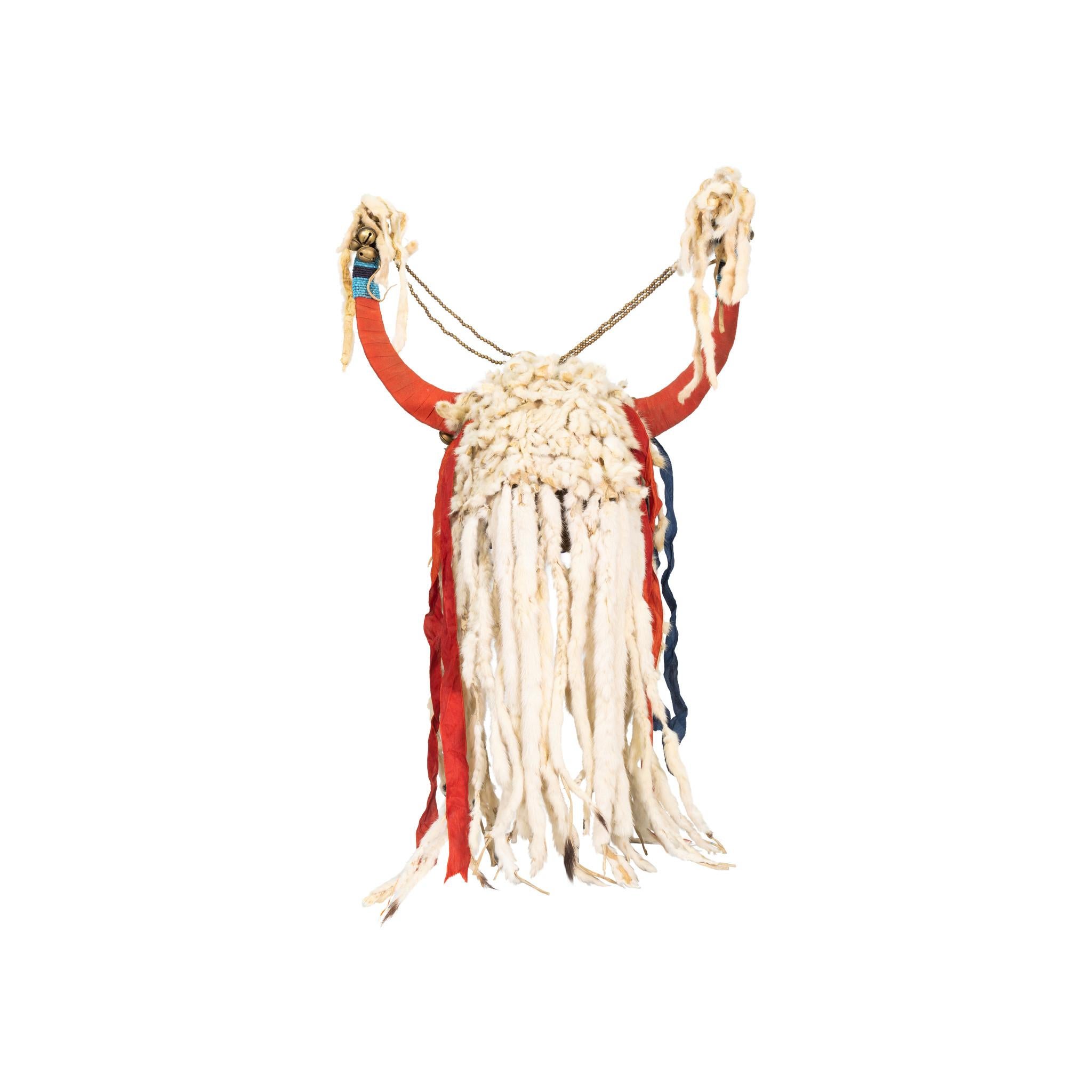 Native American Split Horn Headdress For Sale
