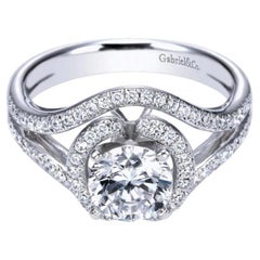   Split Pave Halo Diamond Engagement Mounting