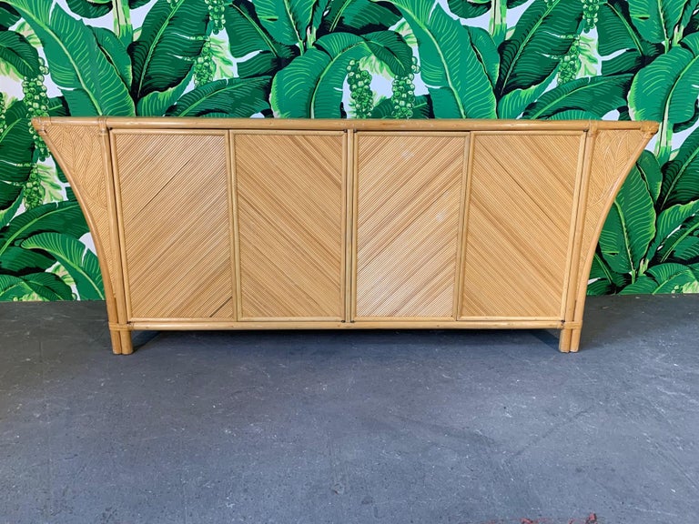 Split Pencil Reed Sculptural Credenza at 1stDibs