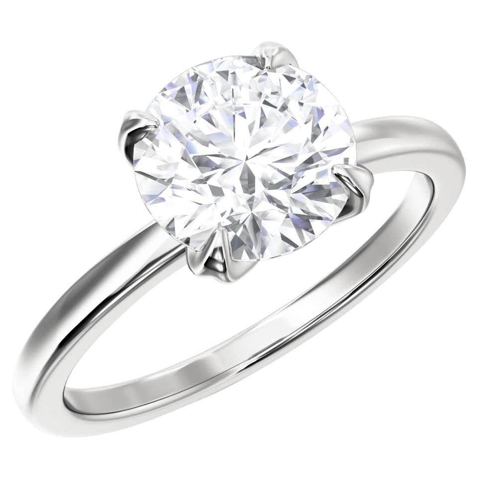 Ring Double R Double Band Oval Diamond Engagement Ring Split Shank at 1stDibs ...