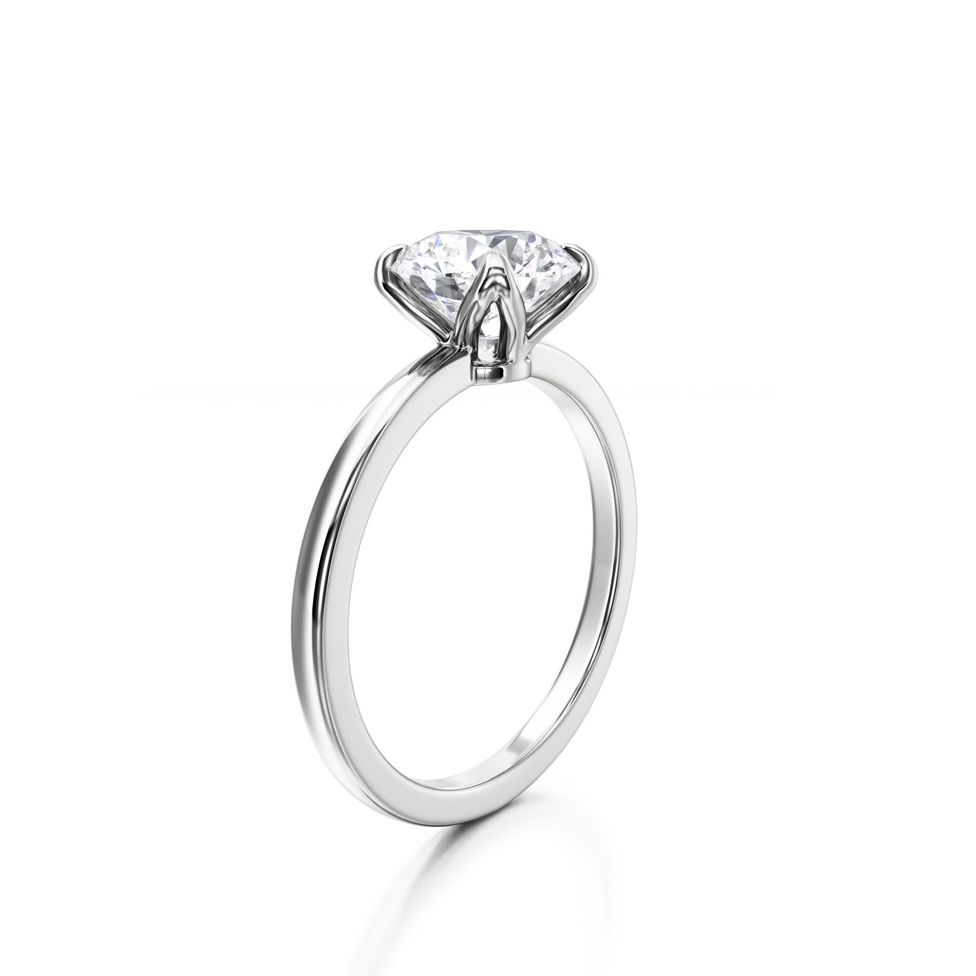 Split Prong Diamond Solitaire Engagement Ring 2