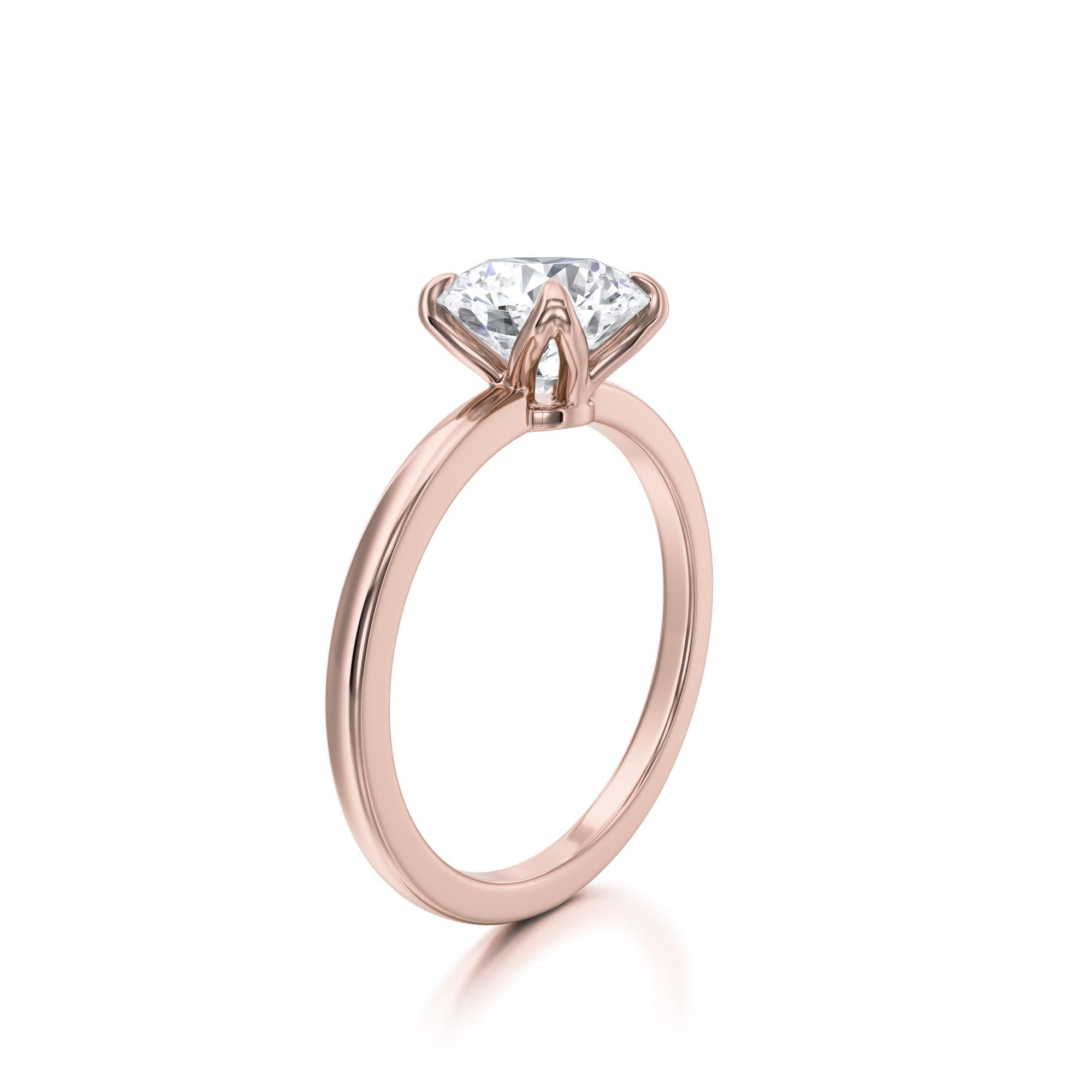 Split Prong Diamond Solitaire Engagement Ring 6