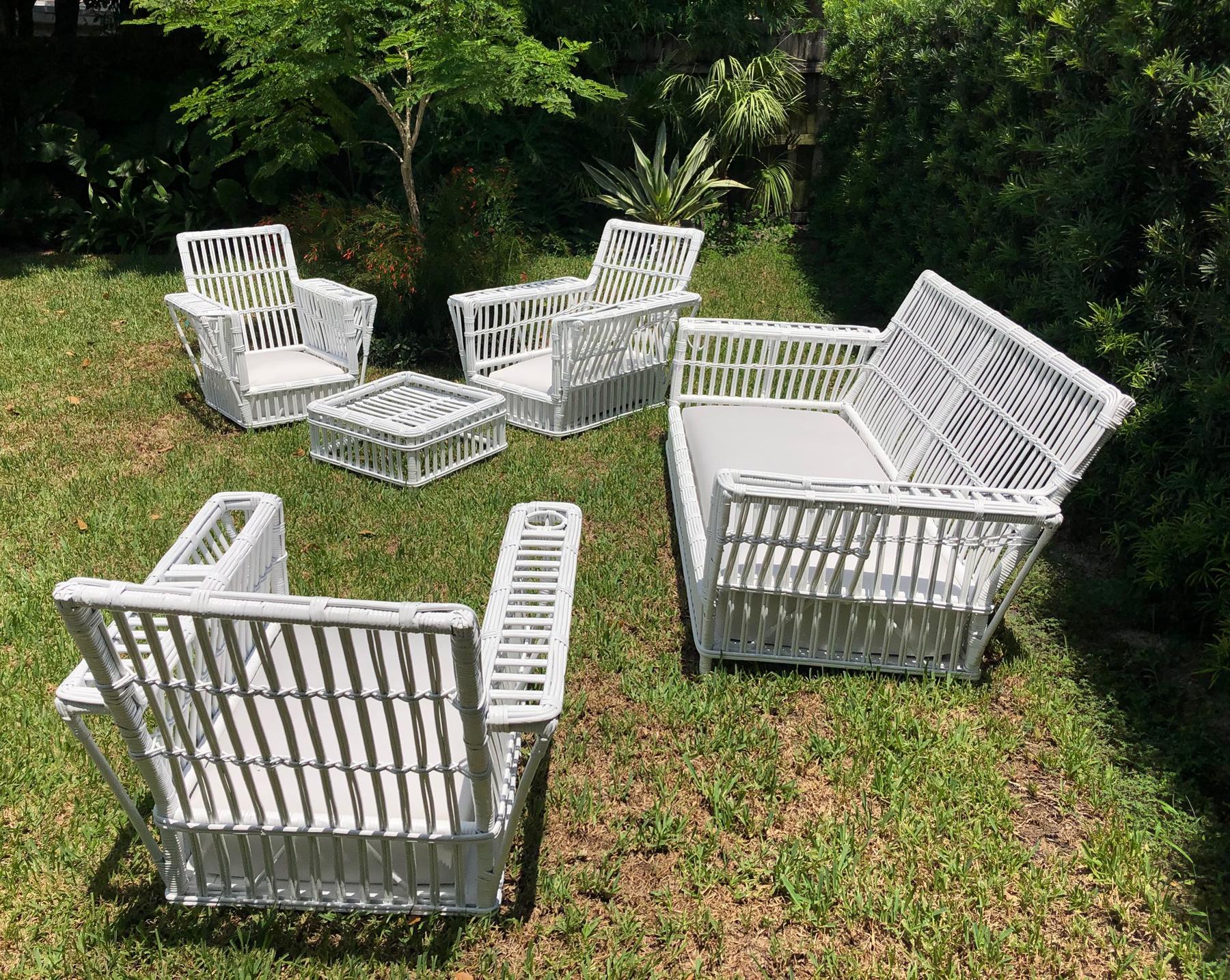 Split Reed 5-Piece Living Room Set, circa 1920s 1