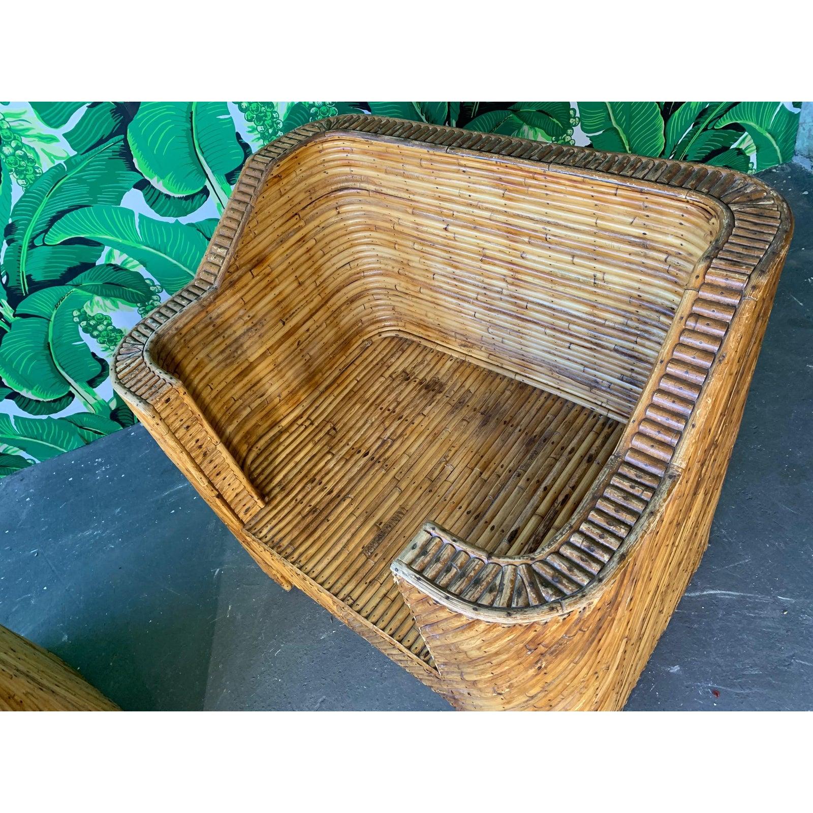Split Reed Bamboo Club Chairs 2