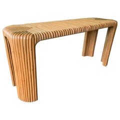 Split Reed Bamboo Console Table