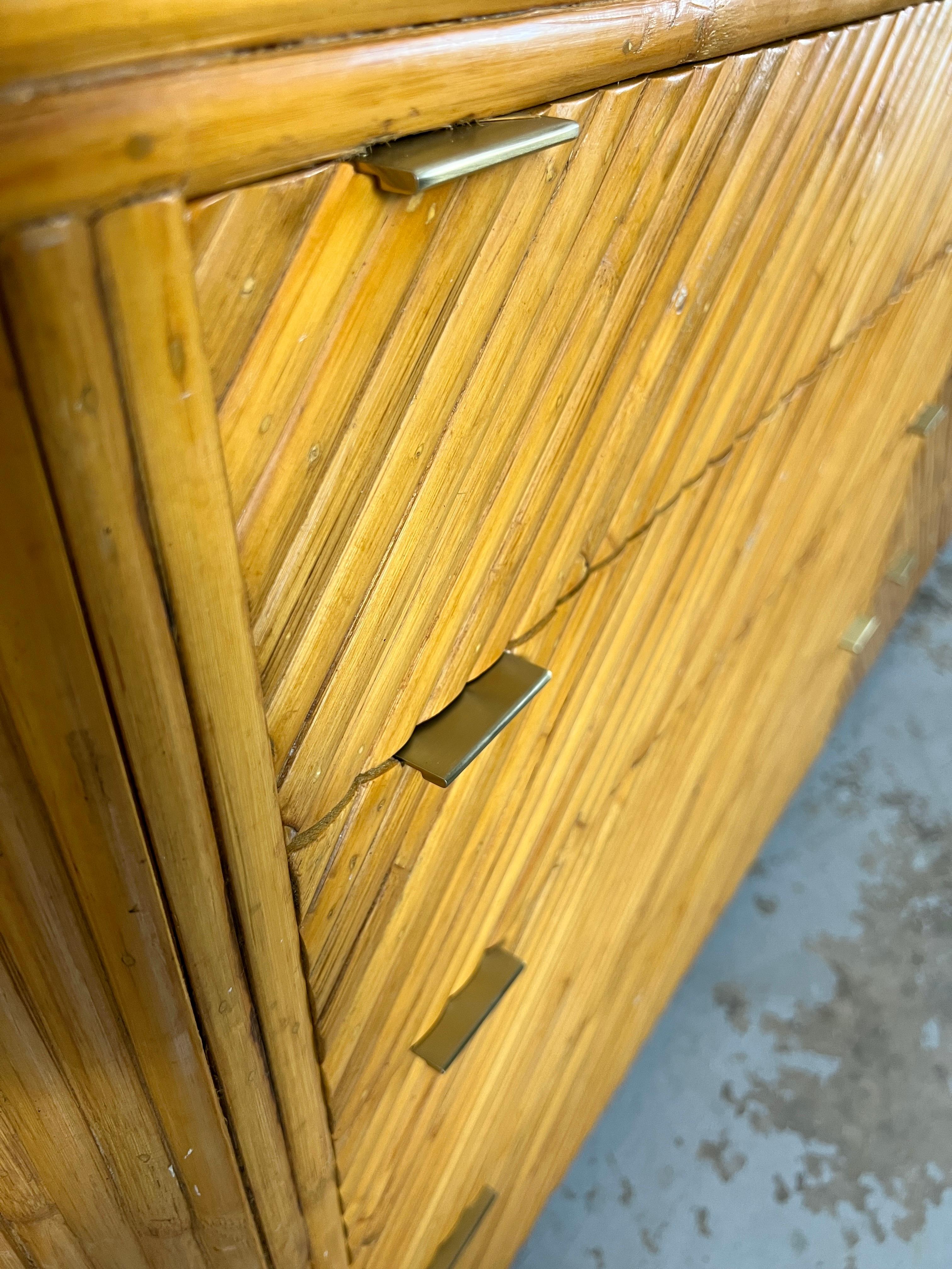 Split Reed Bamboo Dresser at 1stDibs