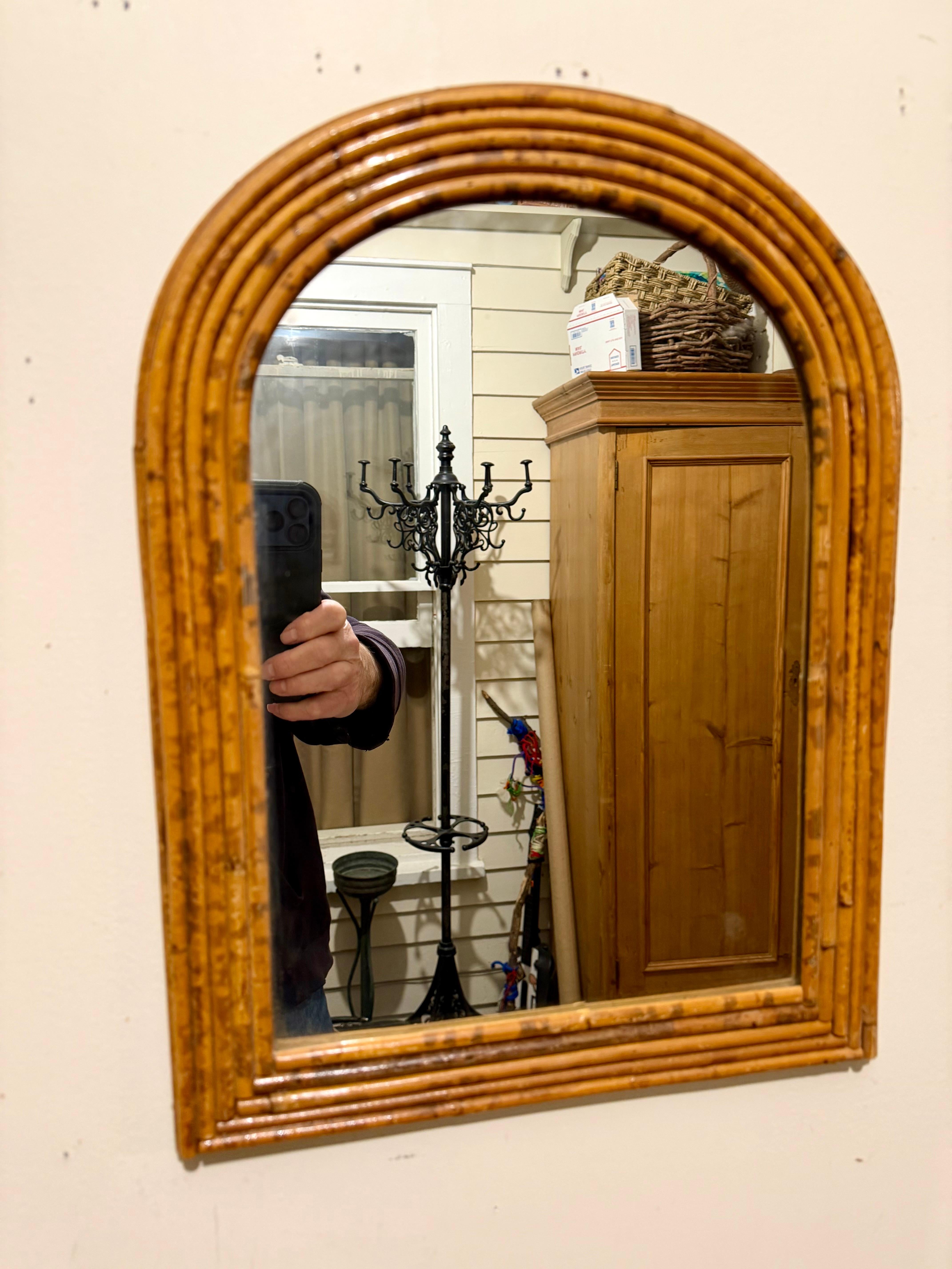 Split Reed Bamboo Mirror For Sale 6